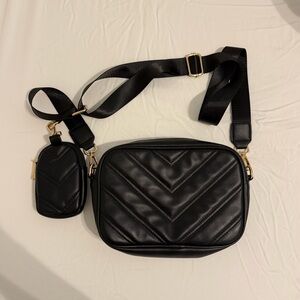 Black Quilted Crossbody Bag